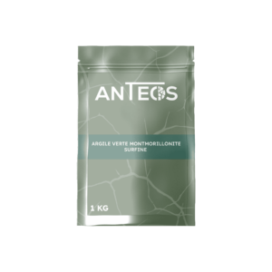 Vue de face d’un sachet Anteos Découverte de 1 kg d'argile montmorillonite, conçu pour une première expérience de soin naturel.