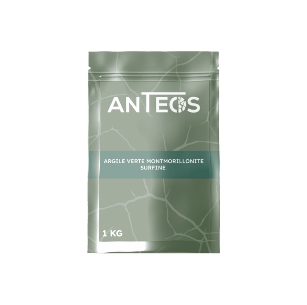 Vue de face d’un sachet Anteos Découverte de 1 kg d'argile montmorillonite, conçu pour une première expérience de soin naturel.