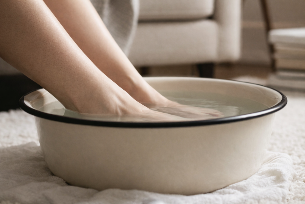 bain de pied à l’argile verte et effets ressentis dans le temps